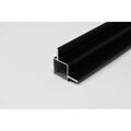 Eztube Extrusion for 1/4in Flush Panel  Black, 72in L x 1in W x 1in H, QR 1 End 100-180-6 BK 1QR